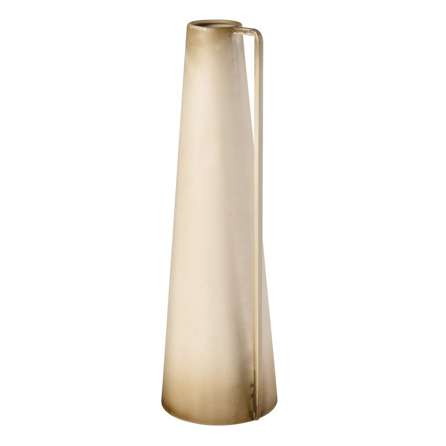 Atlas Lighting Delia Bottle III | Burnt Ivory Metal Vase | Living Room & Entryway Decor | 5 x 5 x 16 in | Model AC11236-01
