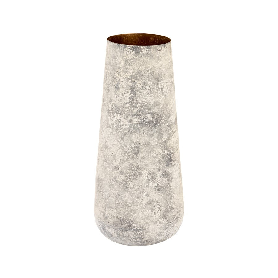 Atlas Lighting Delmont Vase | Whitewash Textured Iron | Tabletop & Shelf Decor | 6 x 6 x 13.25 in | Model AC11241-01