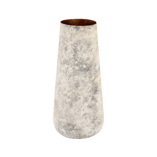 Atlas Lighting Delmont Vase | Whitewash Textured Iron | Tabletop & Shelf Decor | 6 x 6 x 13.25 in | Model AC11241-01