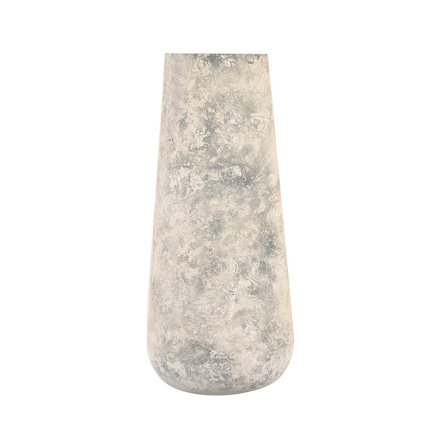 Atlas Lighting Delmont Vase | Whitewash Textured Iron | Tabletop & Shelf Decor | 6 x 6 x 13.25 in | Model AC11241-01