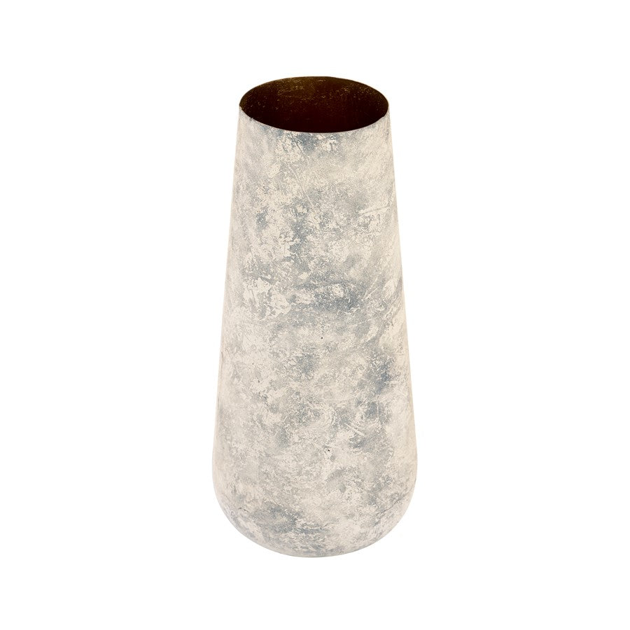 Atlas Lighting Delmont Vase | Whitewash Textured Iron | Tabletop & Shelf Decor | 6 x 6 x 13.25 in | Model AC11241-01
