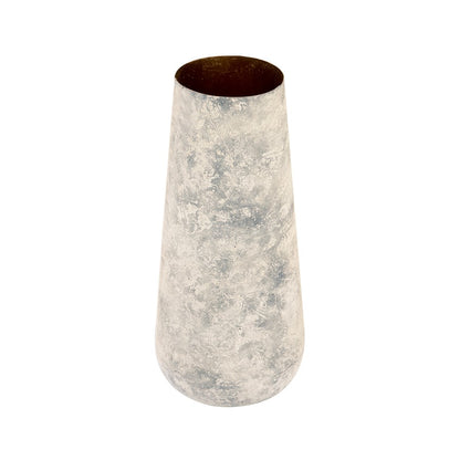 Atlas Lighting Delmont Vase | Whitewash Textured Iron | Tabletop & Shelf Decor | 6 x 6 x 13.25 in | Model AC11241-01