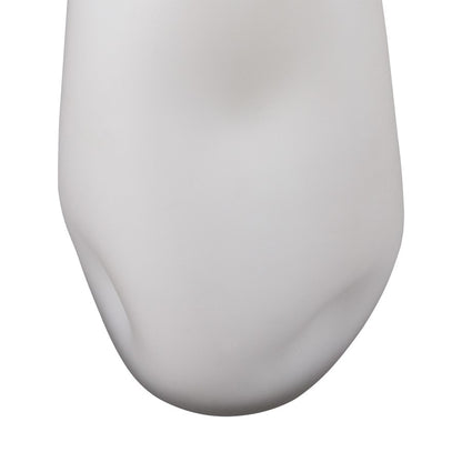 Atlas Lighting Dent Small Vase | White Blown Glass | Tabletop & Shelf Decor | 6.75 x 6.75 x 15 in | Model AC11244-01