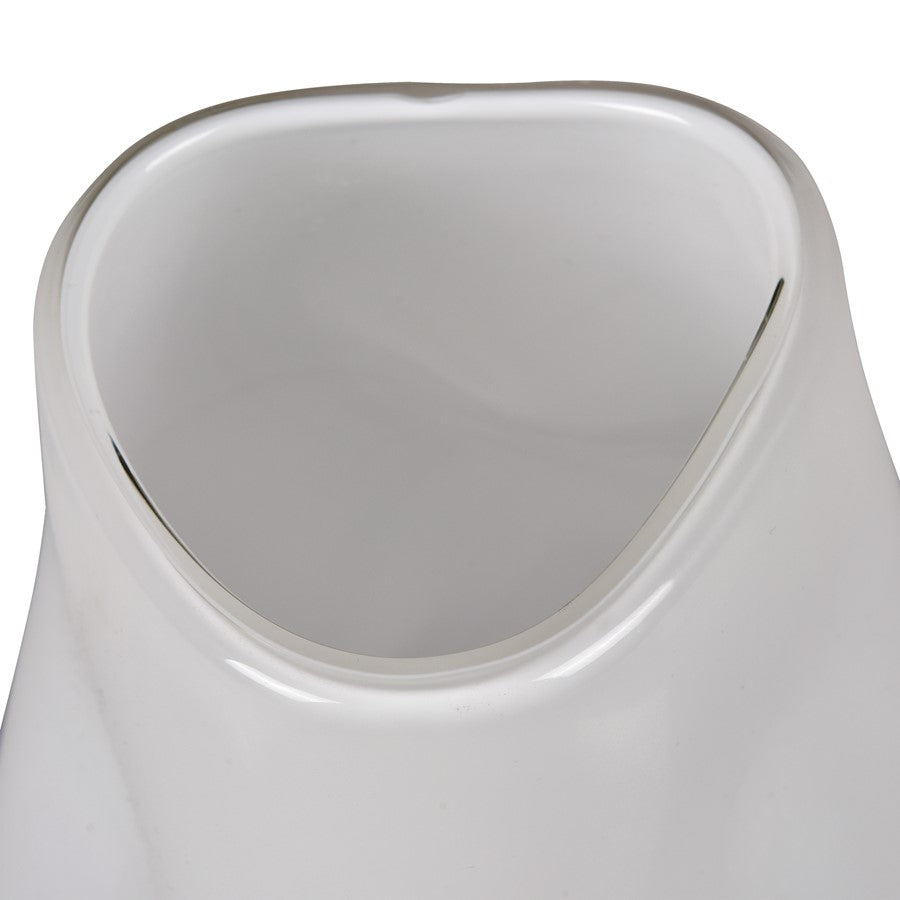 Atlas Lighting Dent 17.75in Large Vase | White Blown Glass | Living Room & Entryway Decor | 7.5 x 7.5 x 17.75 in | Model AC11244-02