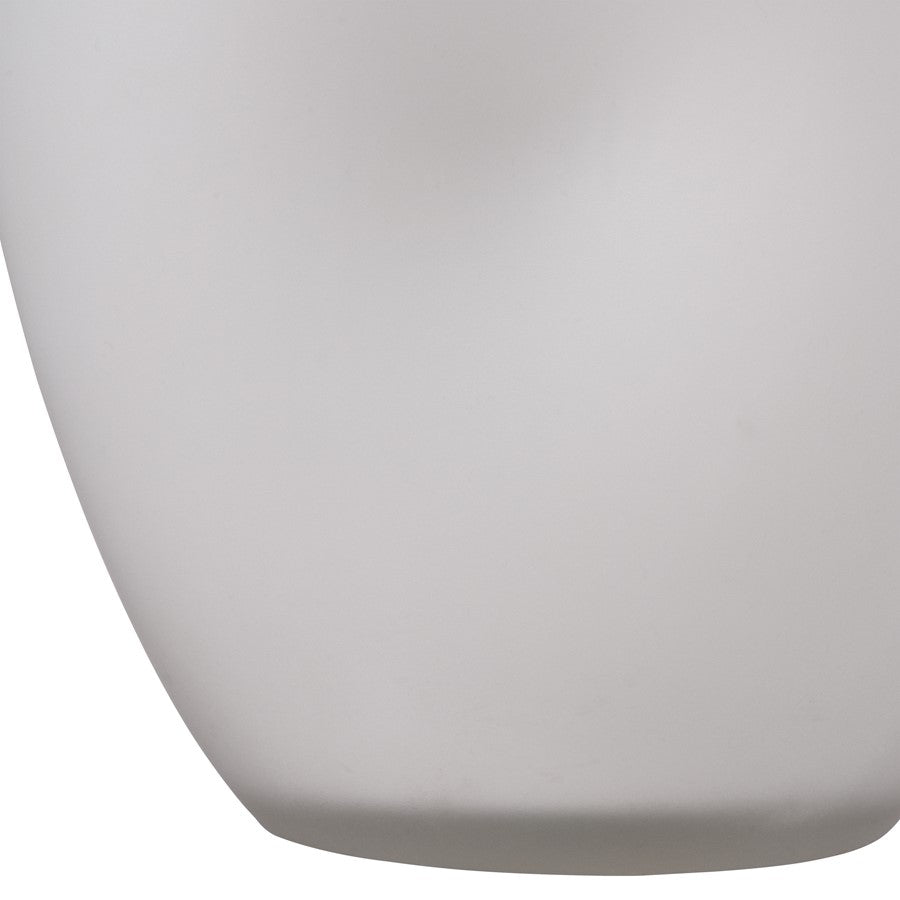 Atlas Lighting Dent 17.75in Large Vase | White Blown Glass | Living Room & Entryway Decor | 7.5 x 7.5 x 17.75 in | Model AC11244-02