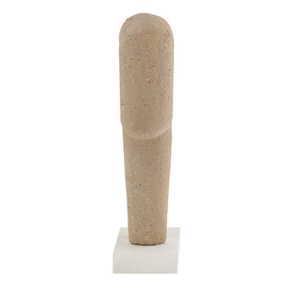Atlas Lighting Don Object II | Beige Composite Sculpture on Wood Base | Modern Tabletop Decor | 11.25 x 5 x 20 in | Model AC11251-01