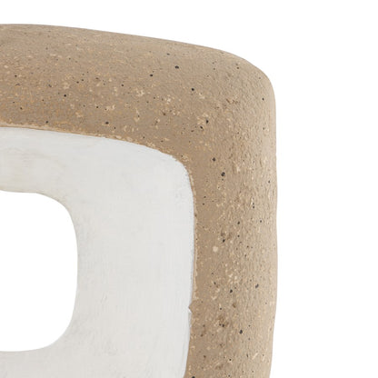 Atlas Lighting Don Object II | Beige Composite Sculpture on Wood Base | Modern Tabletop Decor | 11.25 x 5 x 20 in | Model AC11251-01