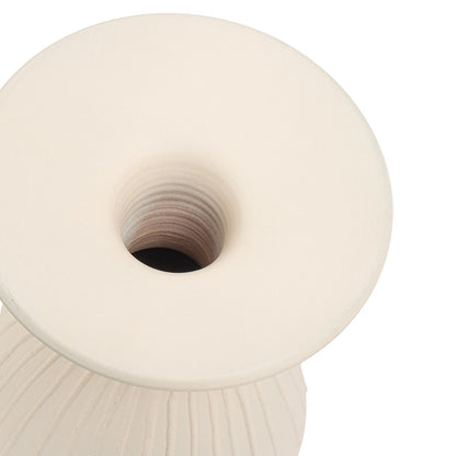 Atlas Lighting Doric Large Vase | Cream Earthenware Sculptural Decor | Living Room & Entryway Accent | 7 x 7 x 12 in | Model AC11252-01