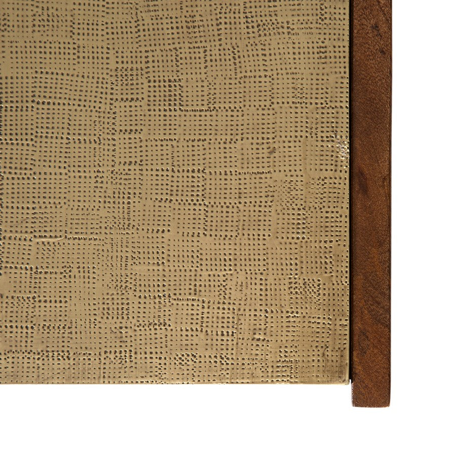 Atlas Lighting Dorsey Large Decorative Box | Walnut Wood with Aged Brass Trim | Living Room & Entryway Storage | 11.5 x 9 x 4.5 in | Model AC11255-02