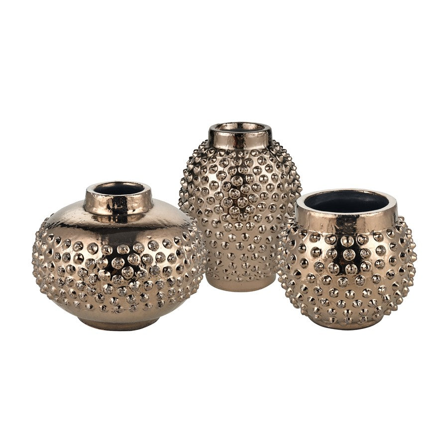 Atlas Lighting Dorus Large Vase | Textured Gold Glazed Earthenware | Living Room & Entryway Decor | 9.75 x 9.75 x 12.75 in | Model AC11256-01