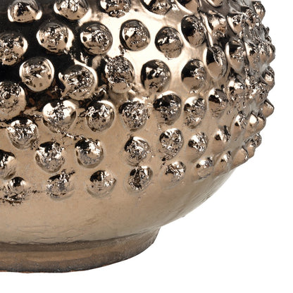 Atlas Lighting Dorus Medium Vase | Textured Gold Glazed Earthenware | Living Room & Entryway Decor | 12.5 x 12.5 x 9.75 in | Model AC11257-01