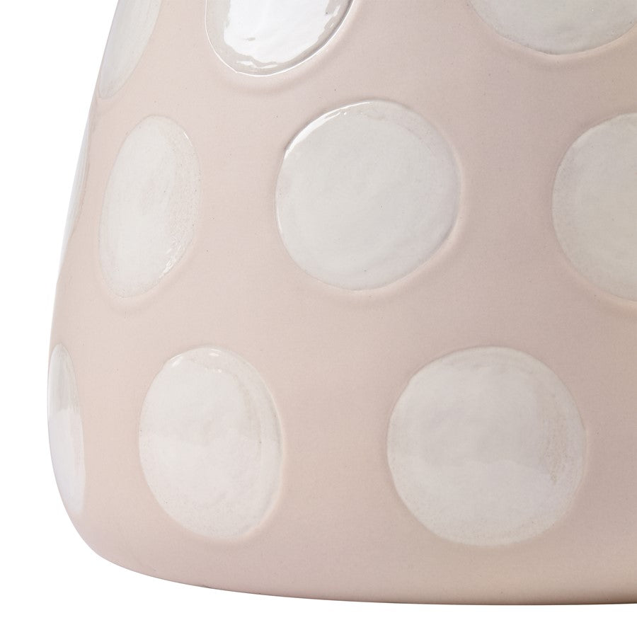 Atlas Lighting Dottie Large Bottle | Taupe Earthenware with Cream Dots | Tabletop & Shelf Decor | 9.75 x 9.75 x 10 in | Model AC11260-01