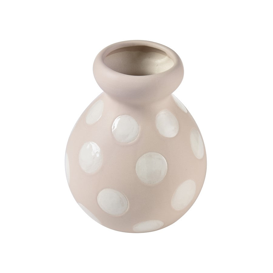 Atlas Lighting Dottie Small Bottle | Taupe and Cream Earthenware | Shelf & Tabletop Decor | 6 x 6 x 7.25 in | Model AC11261-01