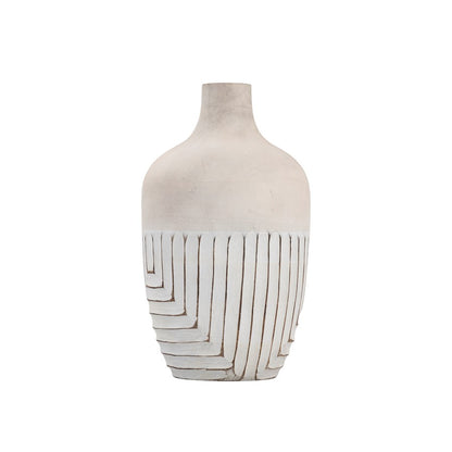 Atlas Lighting Drake Large Vase | White Painted Wood | Shelf & Floor Decor | 7 x 7 x 12.25 in | Model AC11266-01