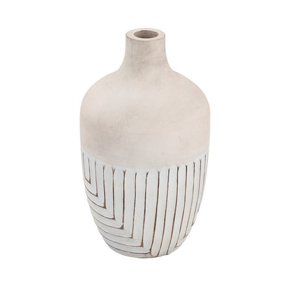 Atlas Lighting Drake Large Vase | White Painted Wood | Shelf & Floor Decor | 7 x 7 x 12.25 in | Model AC11266-01
