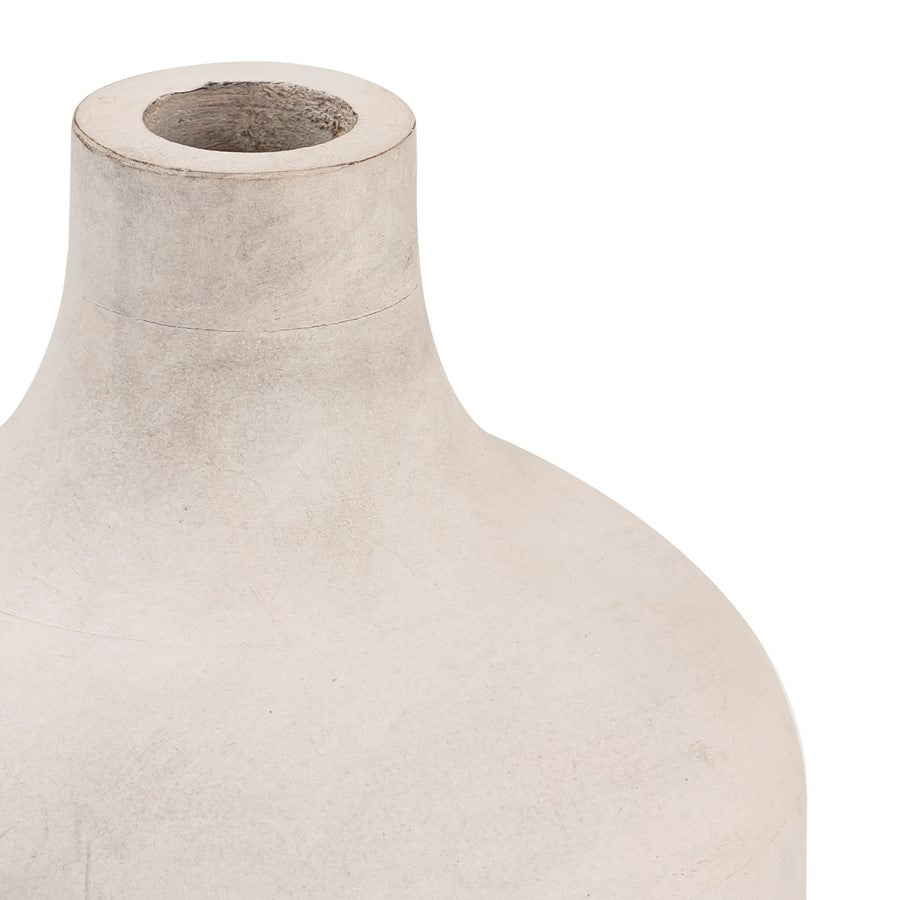 Atlas Lighting Drake Large Vase | White Painted Wood | Shelf & Floor Decor | 7 x 7 x 12.25 in | Model AC11266-01
