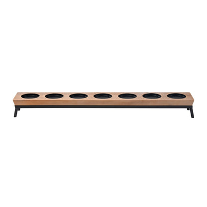 Atlas Lighting Drew 32in Wood & Metal Candleholder | Transitional Rustic Centerpiece | Dining Table & Sideboard Decor | Model AC11268-01