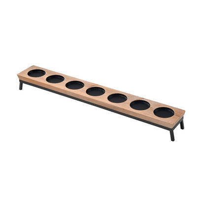 Atlas Lighting Drew 32in Wood & Metal Candleholder | Transitional Rustic Centerpiece | Dining Table & Sideboard Decor | Model AC11268-01