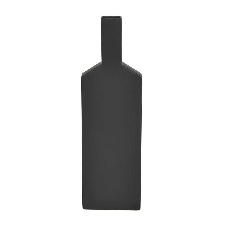 Atlas Lighting Drue Tall Vase | Matte Black Earthenware | Modern Sculptural Decor for Living Room & Entryway | Model AC11270-01