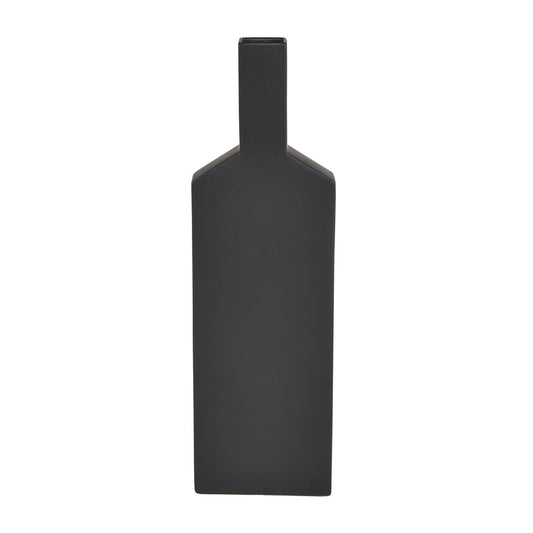 Atlas Lighting Drue Tall Vase | Matte Black Earthenware | Modern Sculptural Decor for Living Room & Entryway | Model AC11270-01