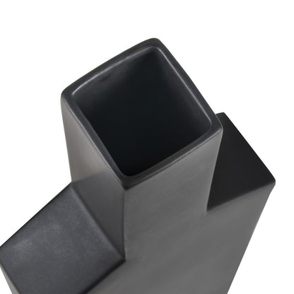 Atlas Lighting Drue Tall Vase | Matte Black Earthenware | Modern Sculptural Decor for Living Room & Entryway | Model AC11270-01