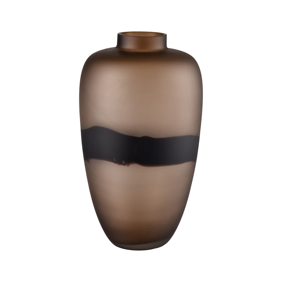 Atlas Lighting Dugan Tall Vase | Tobacco Glass with Black Accent | Transitional Decor for Living Room & Entryway | Model AC11272-01