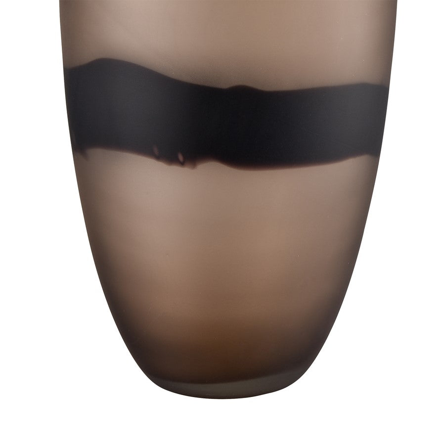 Atlas Lighting Dugan Tall Vase | Tobacco Glass with Black Accent | Transitional Decor for Living Room & Entryway | Model AC11272-01