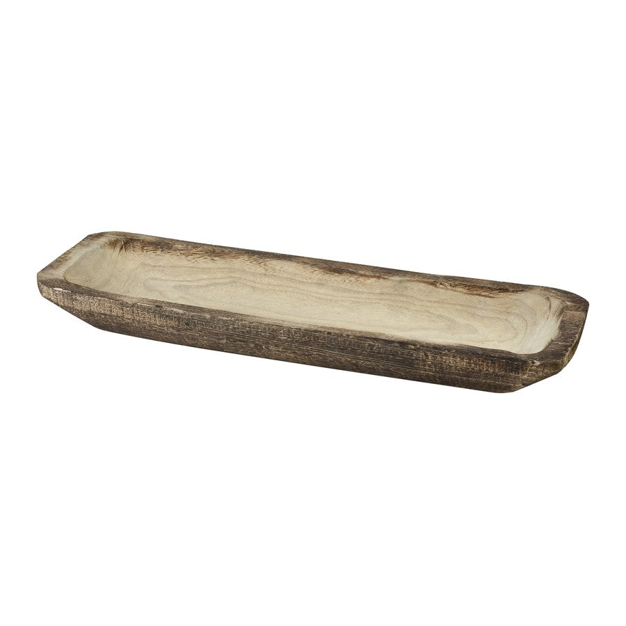 Atlas Lighting Eastwood Long Tray | Natural Wood Serving & Storage Tray | Coffee Table & Kitchen Organizer | 26.75 x 7.75 x 2.75 in | Model AC11278-01