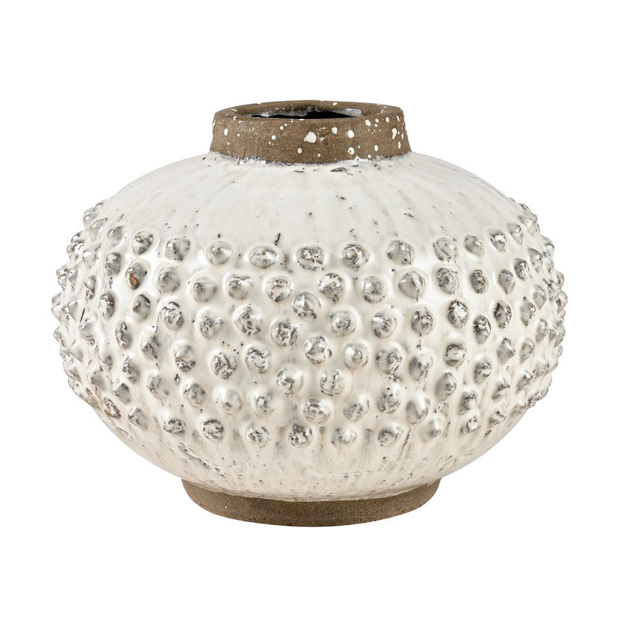 Atlas Lighting Echten Vase | Transitional White Terracotta Earthenware | Decorative Vase for Living Room & Entryway | Model AC11284-01