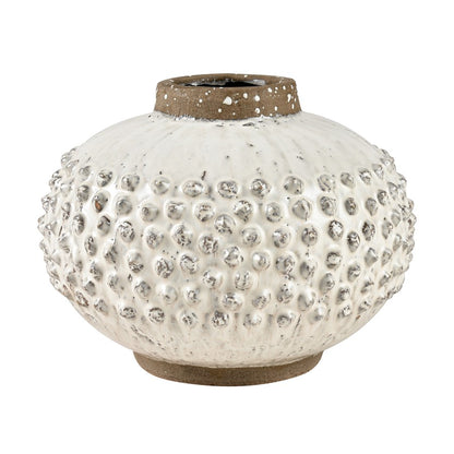 Atlas Lighting Echten Vase | Transitional White Terracotta Earthenware | Decorative Vase for Living Room & Entryway | Model AC11284-01