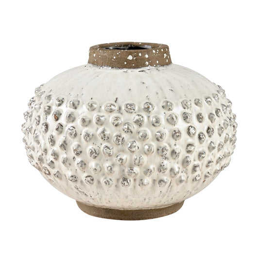 Atlas Lighting Echten Vase | Transitional White Terracotta Earthenware | Decorative Vase for Living Room & Entryway | Model AC11284-01