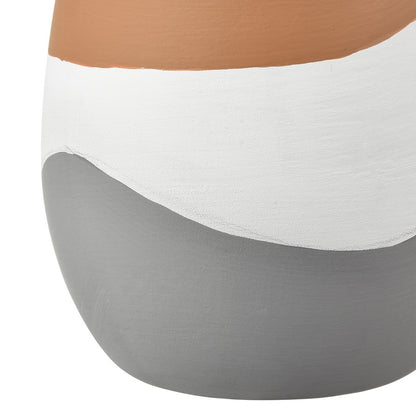 Atlas Lighting Eko Small Vase | Terracotta Earthenware with Graywash Bands | Modern Decor for Shelf & Table | 4 x 4 x 10 in | Model AC11286-01