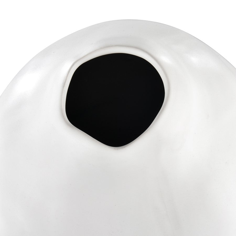 Atlas Lighting Elias Small Vase | White Satin Earthenware | Modern Sculpture & Flower Display | 7.5in W x 7.5in D x 12in H | Model AC11289-01