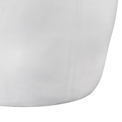 Atlas Lighting Elias Small Vase | White Satin Earthenware | Modern Sculpture & Flower Display | 7.5in W x 7.5in D x 12in H | Model AC11289-01