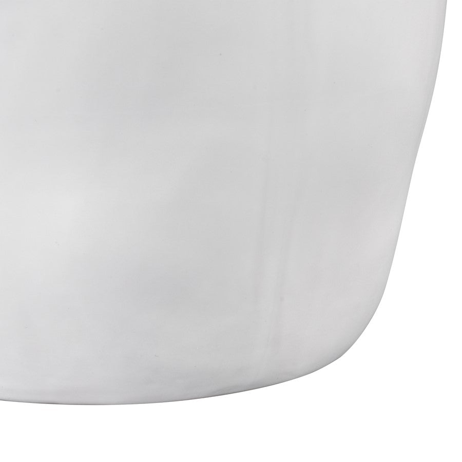 Atlas Lighting Elias Large Vase | White Satin Earthenware | Modern Sculpture & Flower Display | 10in W x 10in D x 20.5in H | Model AC11289-02