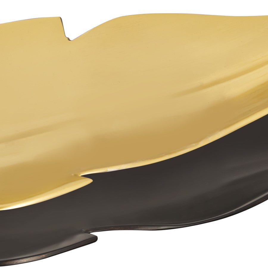 Atlas Lighting Ennis Leaf Tray Set of 2 | Bronze and Brass Metal Leaf Sculptural Trays | Living Room & Entryway Decor | 26.75in W | Model AC11294-01S