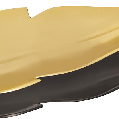 Atlas Lighting Ennis Leaf Tray Set of 2 | Bronze and Brass Metal Leaf Sculptural Trays | Living Room & Entryway Decor | 26.75in W | Model AC11294-01S