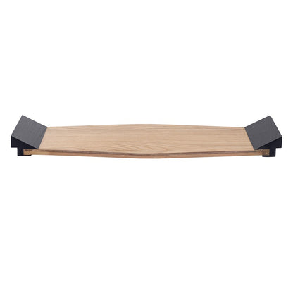 Atlas Lighting Facet 28in Serving Tray | Japandi Light Oak Wood with Black Handles | Entryway & Coffee Table Organizer | Model AC11297-01