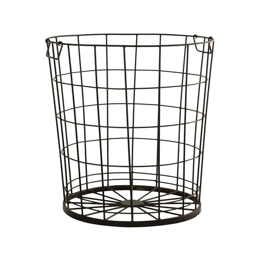 Atlas Lighting Farmhouse 21in Basket | Rustic Dark Brown Metal Wire | Entryway & Living Room Storage | 21 x 21 x 21 in | Model AC11298-01