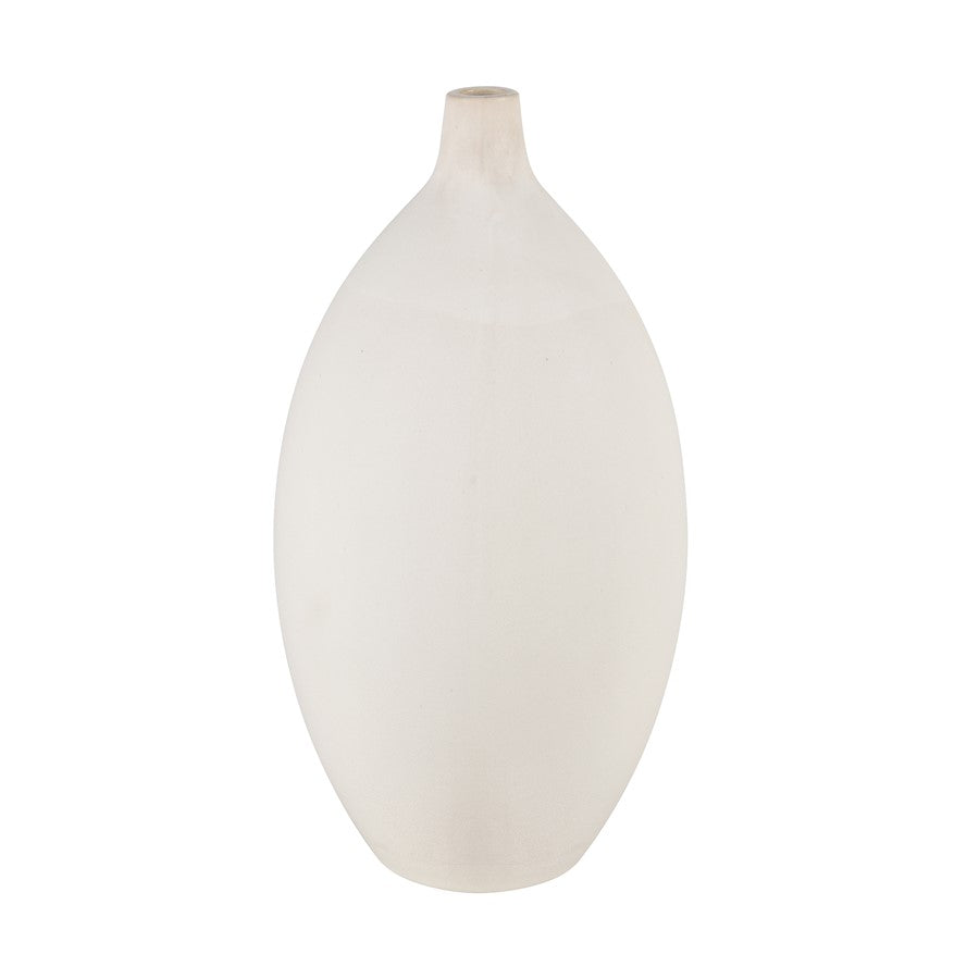 Atlas Lighting Faye 14in Vase | White Earthenware | Entryway & Living Room Decor | 7 x 7 x 14 in | Model AC11301-01