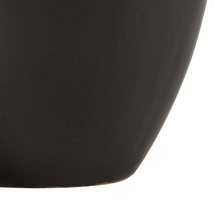 Atlas Lighting Faye 14in Vase | Black Earthenware | Entryway & Living Room Decor | 7 x 7 x 14 in | Model AC11301-02