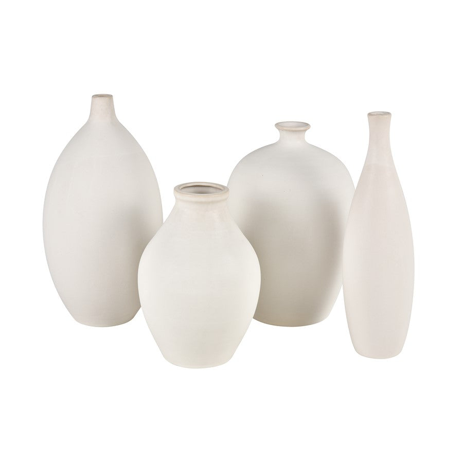 Atlas Lighting Faye Medium Vase | White Earthenware | Living Room & Entryway Decor | 8 x 8 x 12 in | Model AC11302-01