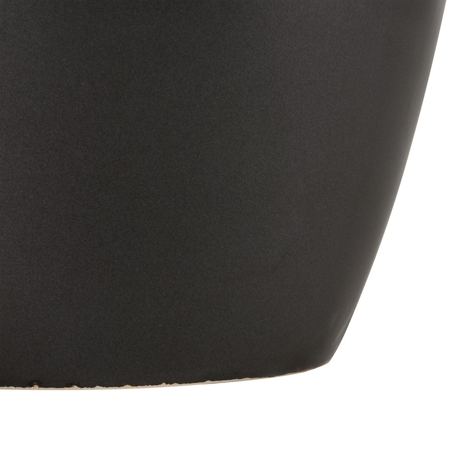 Atlas Lighting Faye Medium Vase | Black Earthenware | Living Room & Entryway Decor | 8 x 8 x 12 in | Model AC11302-02