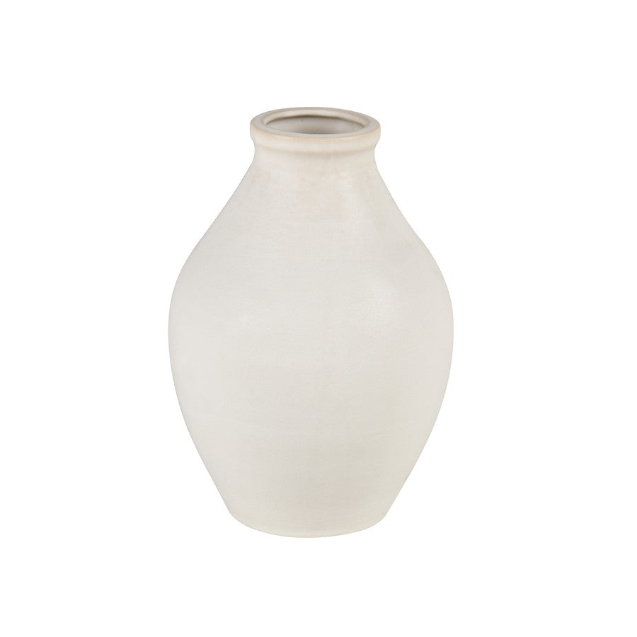 Atlas Lighting Faye Small Vase | White Earthenware | Shelf & Tabletop Decor | 6.75 x 6.75 x 10 in | Model AC11303-01