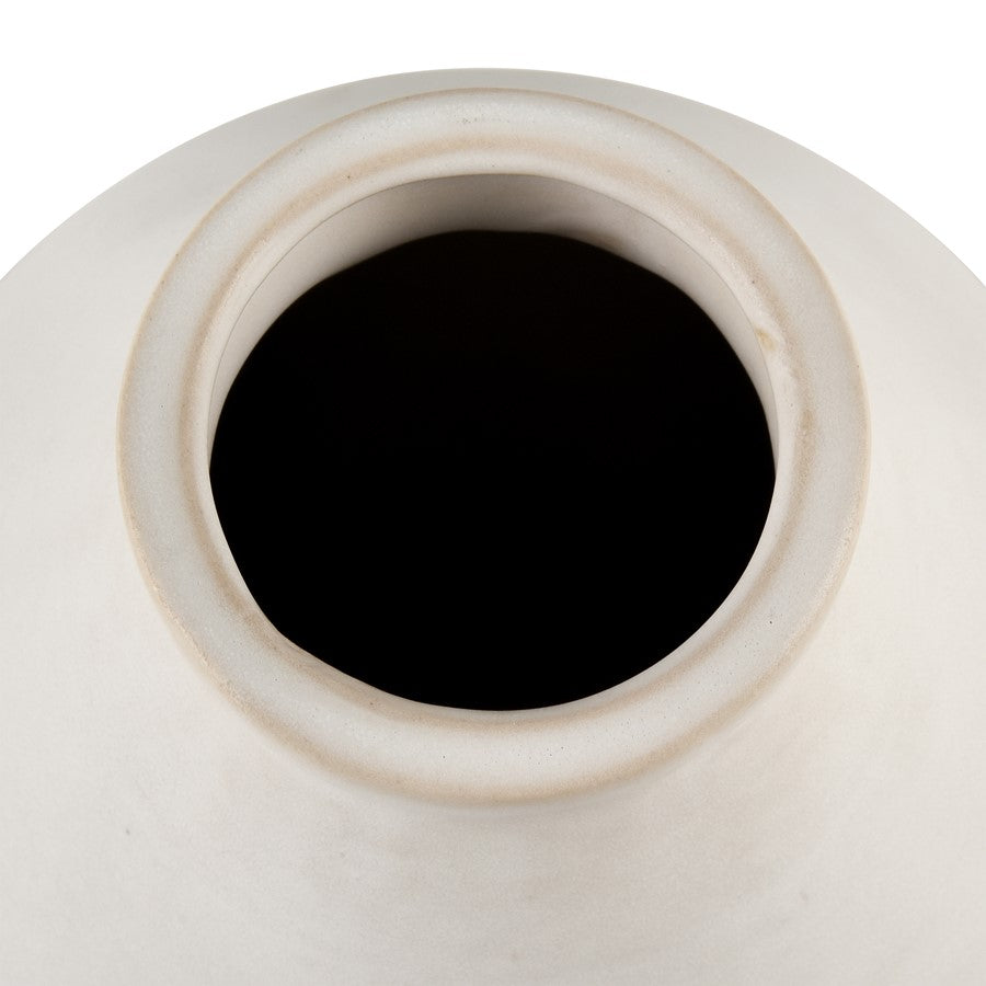 Atlas Lighting Faye Small Vase | White Earthenware | Shelf & Tabletop Decor | 6.75 x 6.75 x 10 in | Model AC11303-01