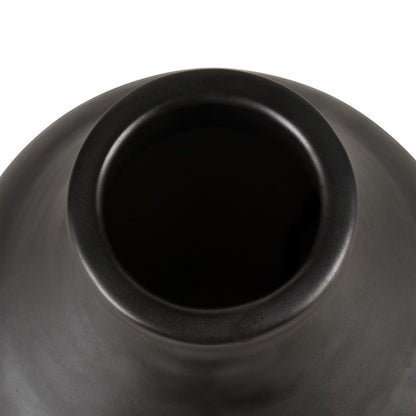 Atlas Lighting Faye Small Vase | Black Earthenware | Shelf & Tabletop Decor | 6.75 x 6.75 x 10 in | Model AC11303-02