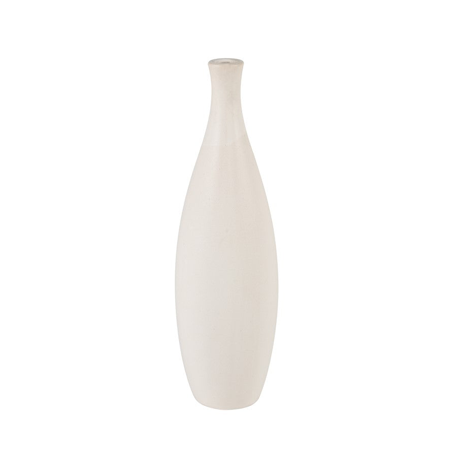 Atlas Lighting Faye 14in Tall Vase | White Earthenware | Living Room & Entryway Decor | 4 x 4 x 14 in | Model AC11304-01