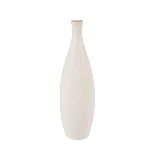 Atlas Lighting Faye 14in Tall Vase | White Earthenware | Living Room & Entryway Decor | 4 x 4 x 14 in | Model AC11304-01