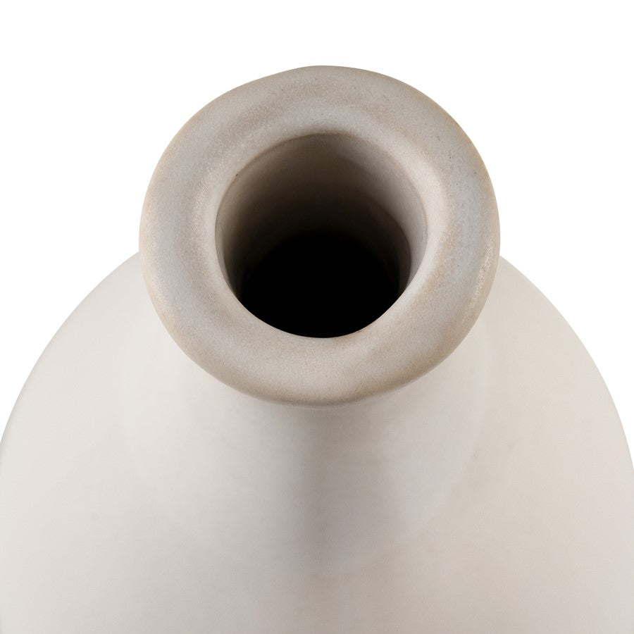 Atlas Lighting Faye 14in Tall Vase | White Earthenware | Living Room & Entryway Decor | 4 x 4 x 14 in | Model AC11304-01