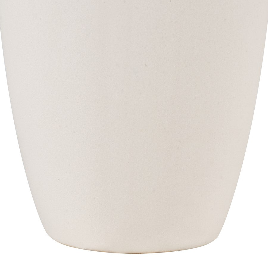 Atlas Lighting Faye 14in Tall Vase | White Earthenware | Living Room & Entryway Decor | 4 x 4 x 14 in | Model AC11304-01